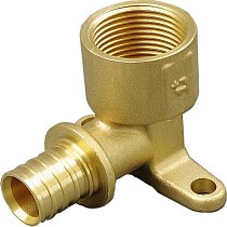 Угольники латунные установочные для PEX труб DN 16-25 PN 10 под надвижную гильзу с внутренней резьбой ONE PLUS купить в Санкт-Петербурге | "Проконсим"