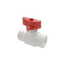 Краны шаровые ПП DN 20-25 PN 25 полупроходные белые с красной ручкой Valfex купить в Санкт-Петербурге | "Проконсим"