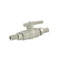 Краны шаровые ПП DN 20-32 PN 25 с двусторонним разъемным соединением серые Valfex купить в Санкт-Петербурге | "Проконсим"