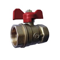Краны латунные шаровые 11Б27п1 DN 20-32 PN 16 однотипные бабочка муфта-муфта купить в Санкт-Петербурге | "Проконсим"