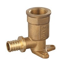 Угольники установочные латунные для PEX труб DN 16-25 PN 16 под надвижную гильзу с внутренней резьбой PLP купить в Санкт-Петербурге | "Проконсим"