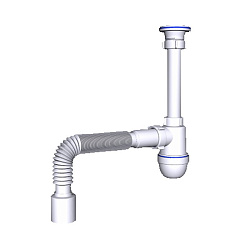  Сифон для умывальника-мойки бутылочный АНИ C0110 1 1/2 с гибкой трубой 50 (421100852) со склада Проконсим в Санкт-Петербурге