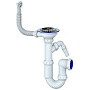 Сифон для мойки Unicorn Y431V, 3 1/2'' х40 без отвода, чаша из нержавеющей стали с отводом для стиральной машины, круглый перелив