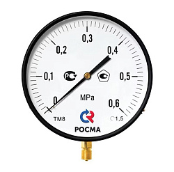  Манометр Росма ТМ-810Р.00 котловый, 250мм, 0-0.25МПа, резьба M20x1,5, радиальный, класс точности 1,5 (930093048) со склада Проконсим в Санкт-Петербурге