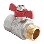 Кран латунный шаровой MVI BV.514 DN 15 PN 40 никелированный полнопроходной муфта-штуцер бабочка купить в Санкт-Петербурге | "Проконсим"