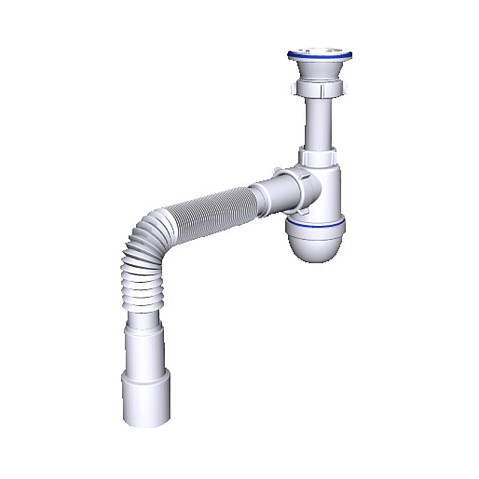 Сифон для умывальника-мойки бутылочный АНИ C0115 1 1/2 с гибкой трубой 40/50 купить в Санкт-Петербурге | "Проконсим"