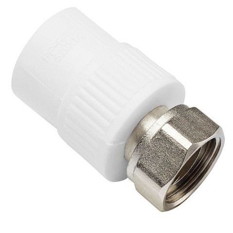 Муфта комбинированная ПП 25-3/4'' PN 25 с накидной гайкой белая VALFEX  купить в Санкт-Петербурге | "Проконсим"