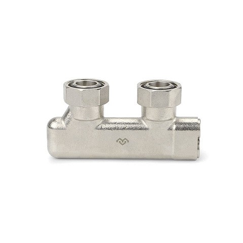 Узелы нижнего подключения VARMEGA VM139 DN20 угловой двухтрубный 3/4''x3/4'' евроконус, перекрёстный муфта-штуцер купить в Санкт-Петербурге | "Проконсим"