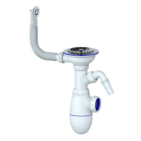 Сифон для мойки Unicorn В431VP, без отвода, 3 1/2'' х40 с отводом для стиральной машины, круглый перелив купить в Санкт-Петербурге | "Проконсим"