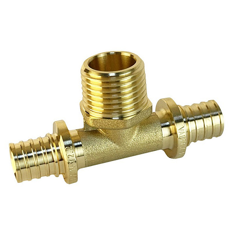 Тройник латунный для PEX труб 16-1/2''-16 PN 16 S-2,2мм под надвижную гильзу Valfex VF.433.AF купить в Санкт-Петербурге | "Проконсим"