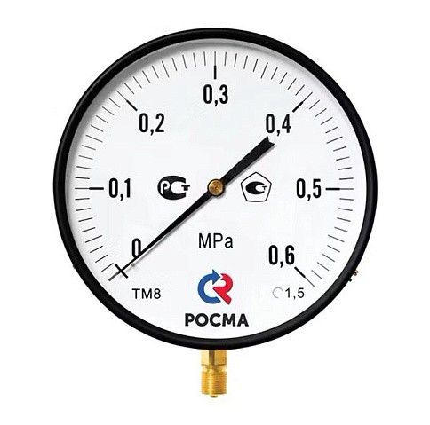 Манометр Росма ТМ-810Р.00 котловый, 250мм, 0-10кгс/см2, резьба M20x1,5, радиальный, класс точности 1,5 купить в Санкт-Петербурге | "Проконсим" Манометр Росма ТМ-810Р.00 котловый, 250мм, 0-10кгс/см2, резьба M20x1,5, радиальный, класс точности 1,5 купить в Санкт-Петербурге | "Проконсим"