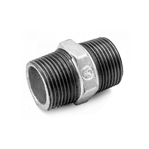 Ниппель чугунный DN 15-50 PN 16 оцинкованный штуцер-штуцер Fittex Plus купить в Санкт-Петербурге | "Проконсим"