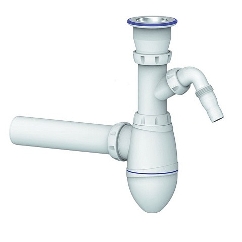 Сифон для умывальника Unicorn А310V, 40х40 прямой отвод, 1 1/2'' х40 чаша из нержавеющей стали с отводом для стиральной машины купить в Санкт-Петербурге | "Проконсим"