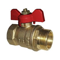 Краны латунные шаровые 11Б27п1 DN 15-32 PN 16 однотипные бабочка муфта-штуцер купить в Санкт-Петербурге | "Проконсим"