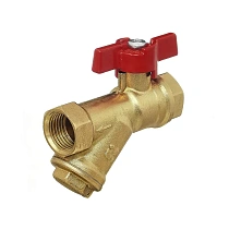 Краны латунные шаровые DN 15-20 PN 25 с фильтром бабочка муфта-муфта БАЗ КФ.А30.1 купить в Санкт-Петербурге | "Проконсим"