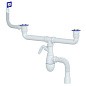 сифон для двойной мойки Unicorn В747V, 40х50 гибкий отвод, 1 1/2'' х40 с отводом для стиральной машины, прямоугольный перелив купить в Санкт-Петербурге | "Проконсим"
