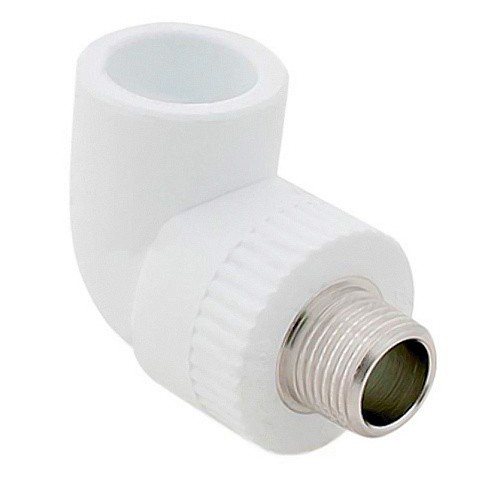 Угольник комбинированный ПП 20-1/2'' PN 25 с наружной резьбой белый РТП 10799 купить в Санкт-Петербурге | "Проконсим"