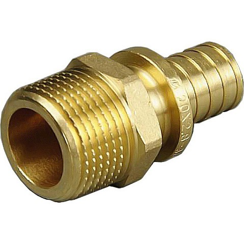 Муфта латунная для PEX труб 16-1/2'' PN 10 под надвижную гильзу с наружной резьбой ONE PLUS купить в Санкт-Петербурге | "Проконсим"