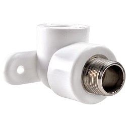  Угольник установочный ПП 16-1/2'' PN 25 белый РВК 21012 (930659308) со склада Проконсим в Санкт-Петербурге