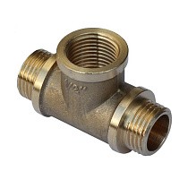 Тройники латунные DN 15-20 PN 40 штуцер-муфта -штуцер купить в Санкт-Петербурге | "Проконсим"