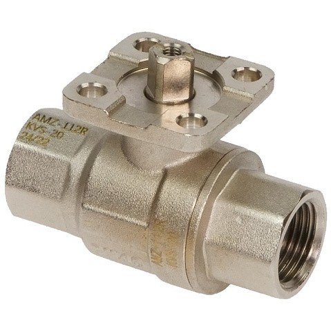 Краны латунные шаровые двухходовые DN 15-50 PN 25-40 никелированные под привод РИДАН AMZ-112R купить в Санкт-Петербурге | "Проконсим"