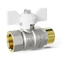 Краны латунные шаровые DN 15-32 PN 25-40 никелированные бабочка белая муфта-штуцер LD Pride 47.302 купить в Санкт-Петербурге | "Проконсим"