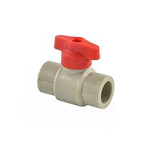 Краны шаровые ПП DN 20-25 PN 25 полупроходные серые с красной ручкой Valfex купить в Санкт-Петербурге | "Проконсим"