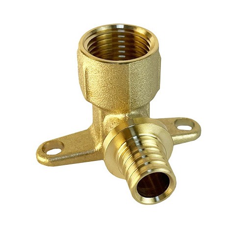 Угольник латунный для PEX труб 16-1/2'' PN 16  под надвижную гильзу Valfex VF.454.AF купить в Санкт-Петербурге | "Проконсим"