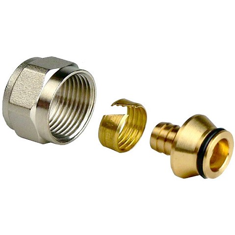 Евроконус латунный для PEX труб  16х2,0- 1/2'' PN 16  обжимной с накидной гайкой  РосТурПласт купить в Санкт-Петербурге | "Проконсим"