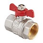 Кран латунный шаровой MVI BV.513 DN 15 PN 40 никелированный полнопроходной муфта-муфта бабочка купить в Санкт-Петербурге | "Проконсим"