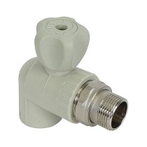 Краны шаровые ПП DN 20-25 PN 25 для радиатора угловые серые Valfex купить в Санкт-Петербурге | "Проконсим"