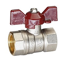 Краны латунные шаровые DN 15-32 PN 40 никелированные бабочка муфта-муфта Temper 88 купить в Санкт-Петербурге | "Проконсим"
