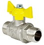 Краны латунные шаровые газовые 11Б27фт1М DN 15-20 PN 40 никелированные бабочка шт-шт Valfex.279 Standart ГОСТ Р 59553 купить в Санкт-Петербурге | "Проконсим"