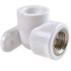  Угольник установочный ПП 20-1/2'' PN 25 белый РВК 21009 (930659309) со склада Проконсим в Санкт-Петербурге