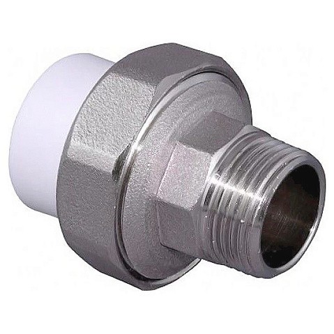Муфта комбинированная ПП 20-3/4'' PN 25 разъёмная с наружной резьбой белая VALFEX  купить в Санкт-Петербурге | "Проконсим"