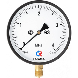  Манометр общетехнический Росма ТМ-610Р.00, 0-0,1МПа M20x1,5, 150мм, радиальное присоединение, класс точности 1.5, IP54 (930092083) со склада Проконсим в Санкт-Петербурге