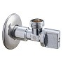 Кран латунный шаровой угловой MVI BV.464 DN 15-15 PN 10 хромированный штуцер бабочка купить в Санкт-Петербурге | "Проконсим"