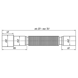 Акция! Гибкая труба АНИ K406 40-40/50, длина 351-761 мм (428100257) со склада Проконсим в Санкт-Петербурге