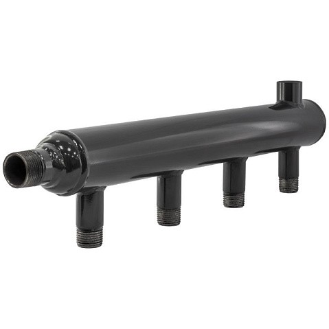 Коллектор распределительный стальной DN50 PN16 вход 40-20 2 выходов НР 3/4'' выход под кран Маевского и импульсную трубку, правосторонний PLP купить в Санкт-Петербурге | "Проконсим"
