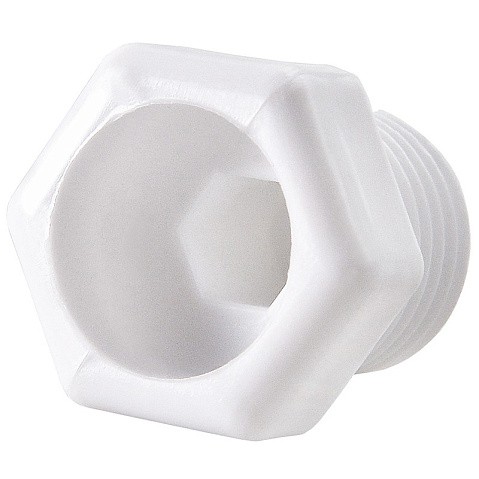 Заглушка ПП резьбовая 1/2'' PN 25 НР белая РВК купить в Санкт-Петербурге | "Проконсим"