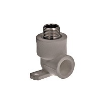 Угольник установочный двойной ПП 20-1/2'' PN 25 с наружной резьбой серый купить в Санкт-Петербурге | "Проконсим"