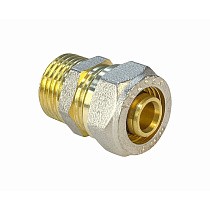 Муфты латунные для PEX труб DN 16-32 PN 10 обжимные никелированные с наружной резьбой Valfex VF.301.N купить в Санкт-Петербурге | "Проконсим"