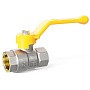 Кран латунный шаровой LD Pride GAS DN32 PN 25 никелированный рычаг муфта-муфта