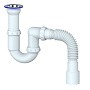 Сифон для умывальника Unicorn Y120, 40х50 гибкий отвод, 1 1/2'' х40 чаша из нержавеющей стали