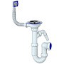 Сифон для мойки Unicorn Y430V, 3 1/2'' х40 без отвода, чаша из нержавеющей стали с отводом для стиральной машины, прямоугольный перелив