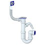 Сифон для мойки Unicorn Y440V, 1 1/2'' х40 без отвода, чаша из нержавеющей стали с отводом для стиральной машины, прямоугольный перелив