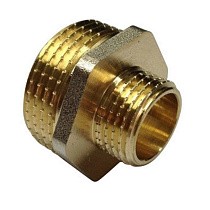 Ниппели латунные никелированные DN 20-32 PN 40 штуцер-штуцер переходный купить в Санкт-Петербурге | "Проконсим"
