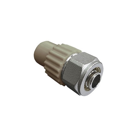 Муфта комбинированная для соединения PPR-PE труб 20x16 PN 25 серая VALFEX купить в Санкт-Петербурге | "Проконсим"