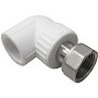 Угольник комбинированный ПП 20-1/2'' PN 25 с накидной гайкой белый VALFEX  купить в Санкт-Петербурге | "Проконсим"