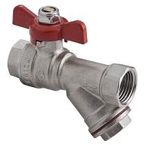 Краны латунные шаровые с фильтром MVI BV.632 DN 15-20 PN 25 никелированные муфта-муфта бабочка купить в Санкт-Петербурге | "Проконсим"